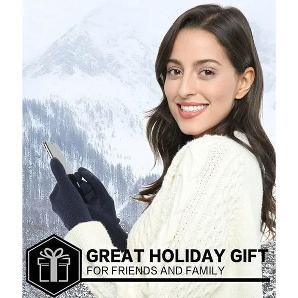 Women's Acrylic Winter Touchscreen Stretch Thermal Magic Warm Wool Gloves - Picture 6 of 6